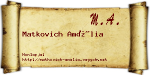 Matkovich Amália névjegykártya